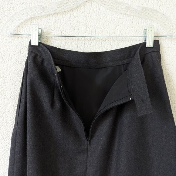 Black Wool Lined Suit Set Blazer & Skirt Made in Poland Size Small Midi Knee - Picture 9 of 16